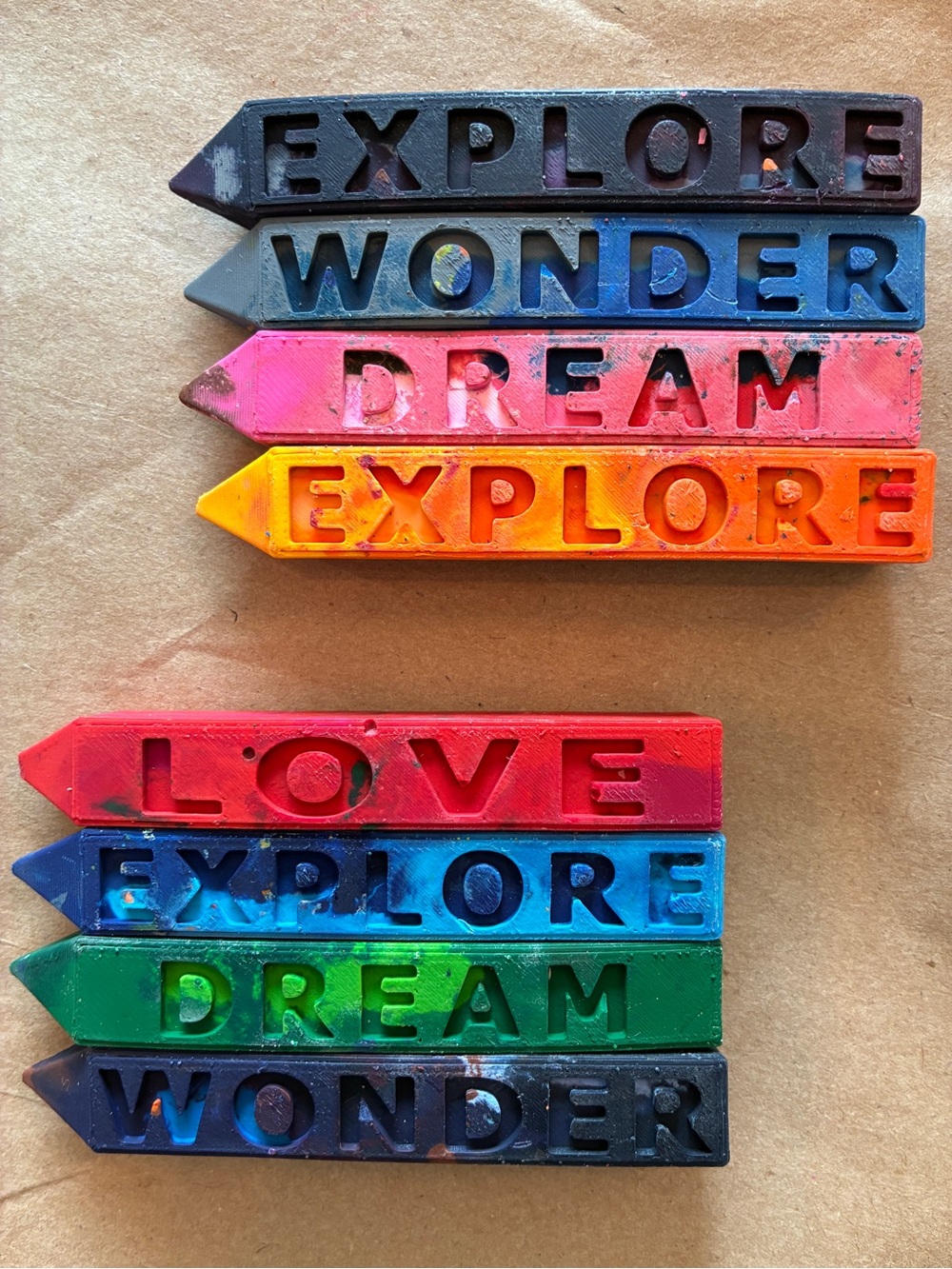Large Toddler Crayons (2 sets)- hand made from recycled crayons